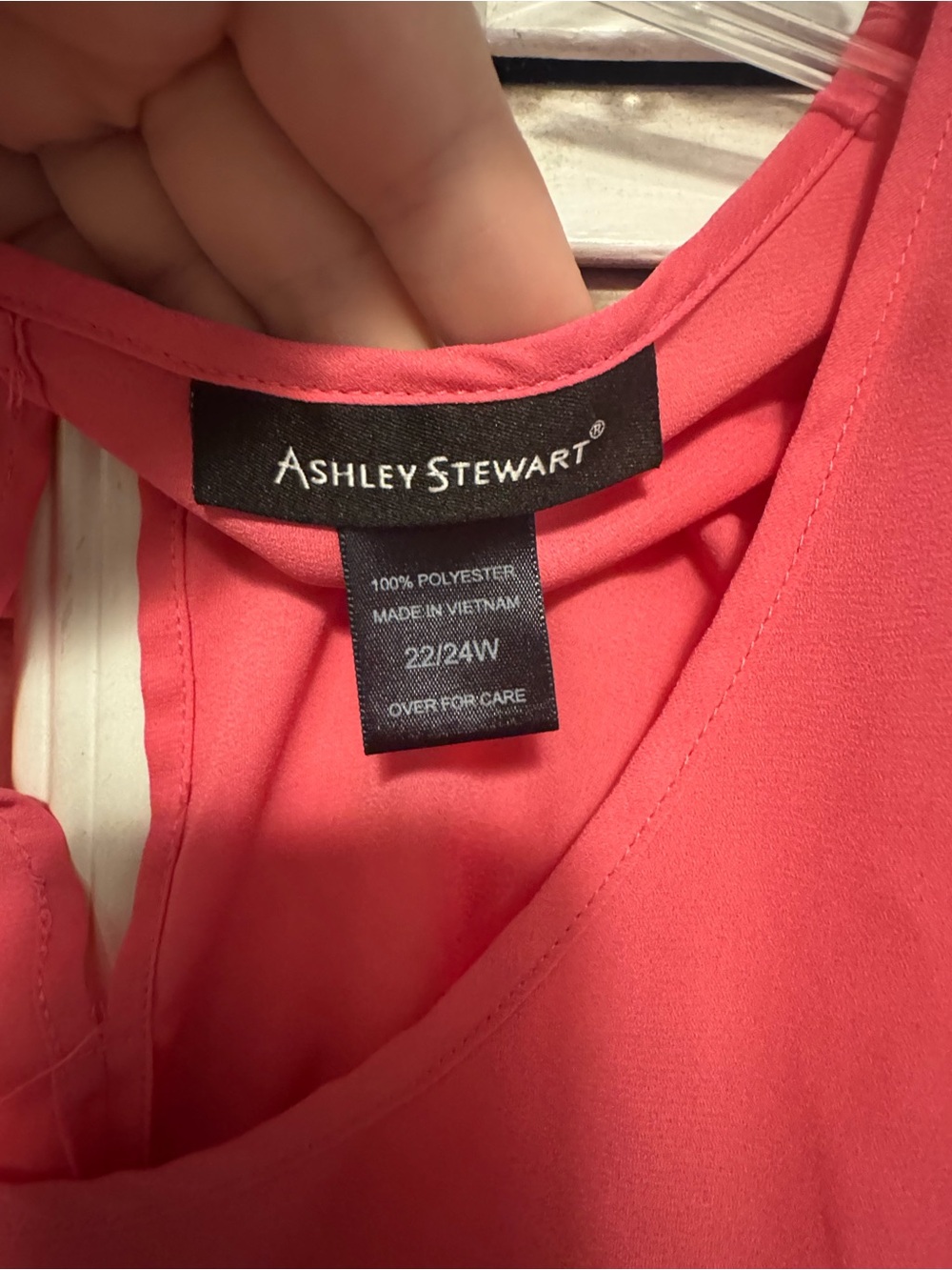 Ashley Stewart Pink Pleated Ruffle Sleeve Blouse Plus Size 22/24W - Picture 2 of 5